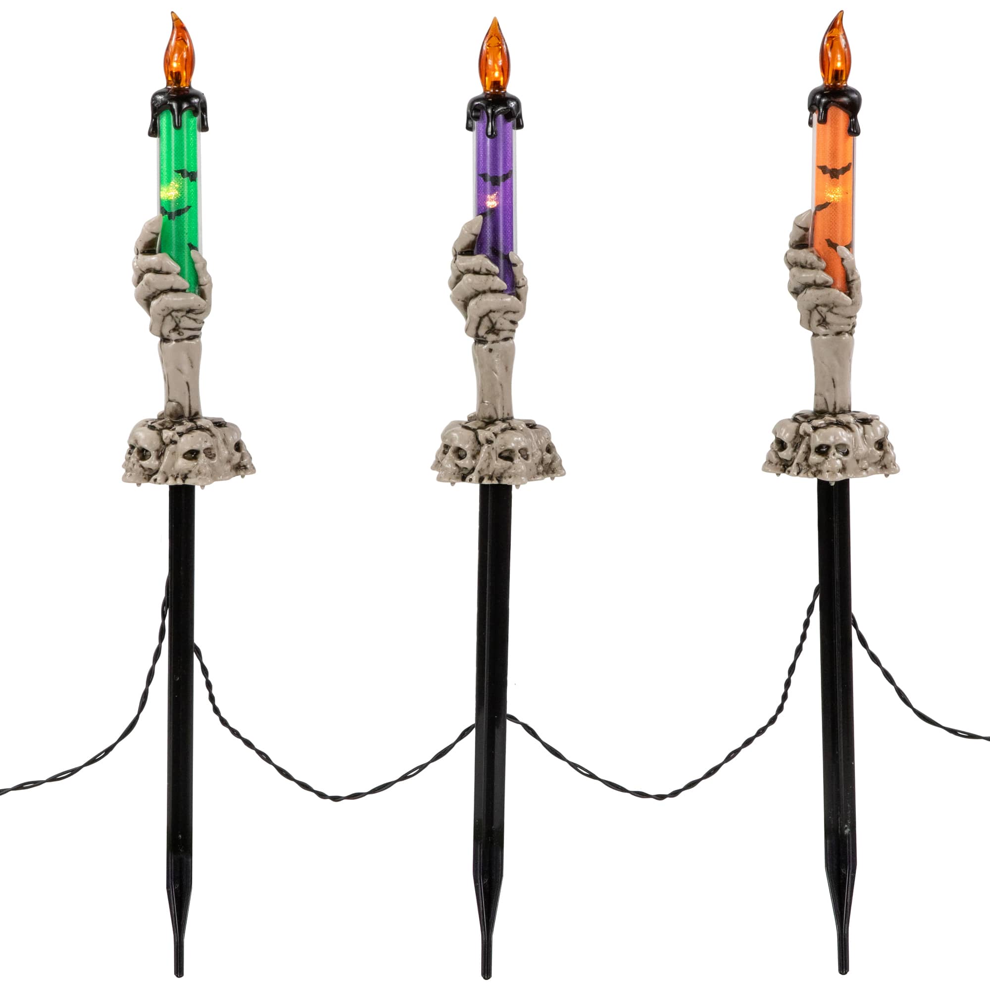 6ct. 8.5" LED Skeleton Halloween Candle Décor